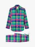 British Boxers Shire Square Brushed Cotton Pyjama Set, Bright/Multi