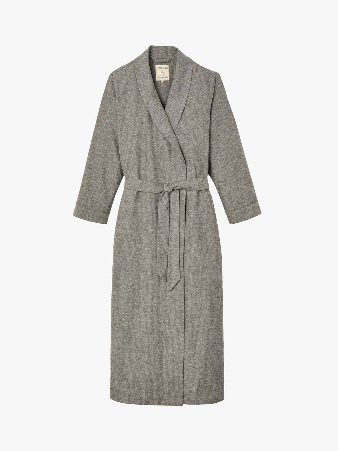 British Boxers Herringbone Brushed Cotton Dressing Gown, Whitby Jet at ...