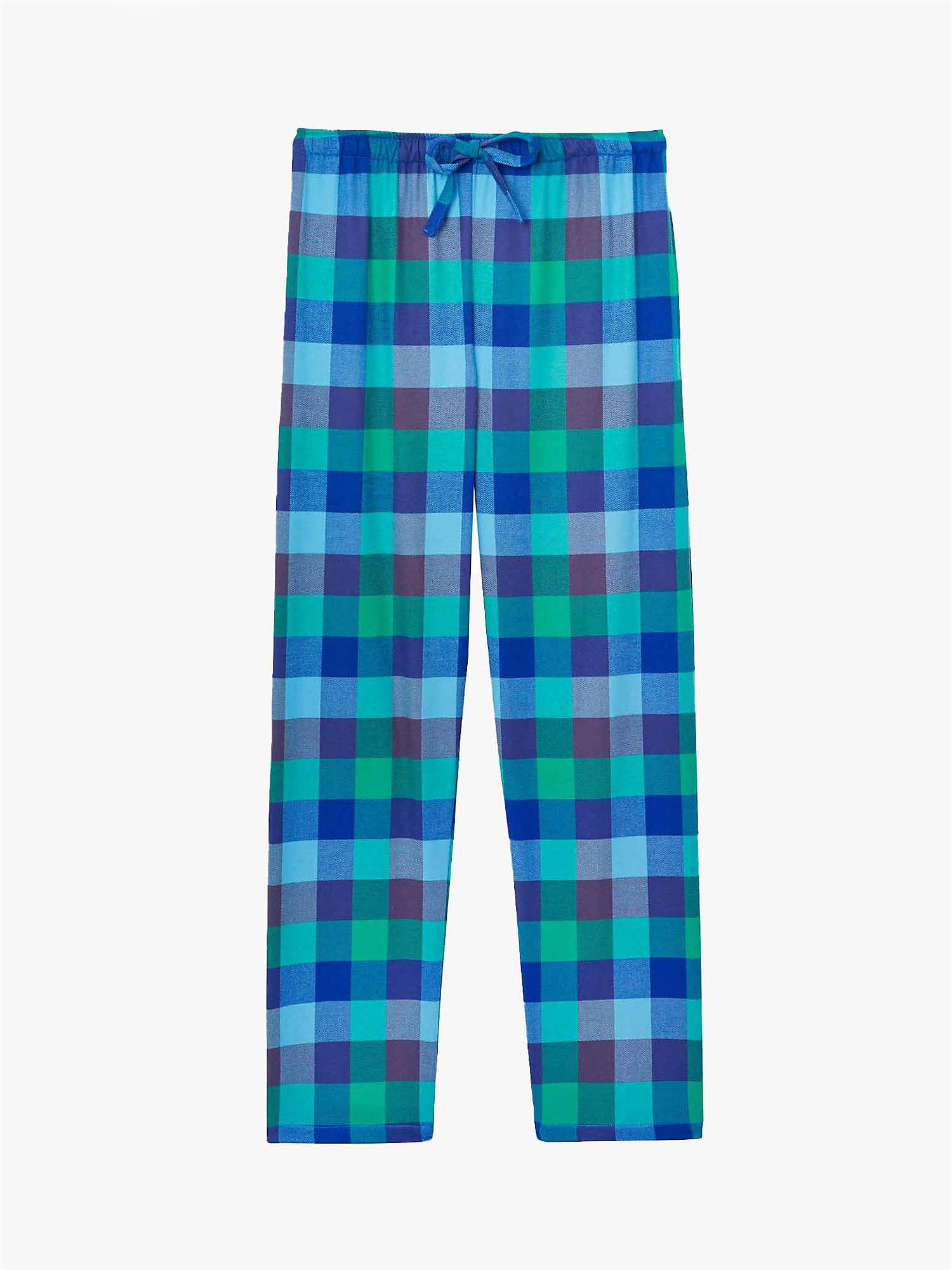 British Boxers Shire Square Brushed Cotton Pyjama Trousers, Blue at ...