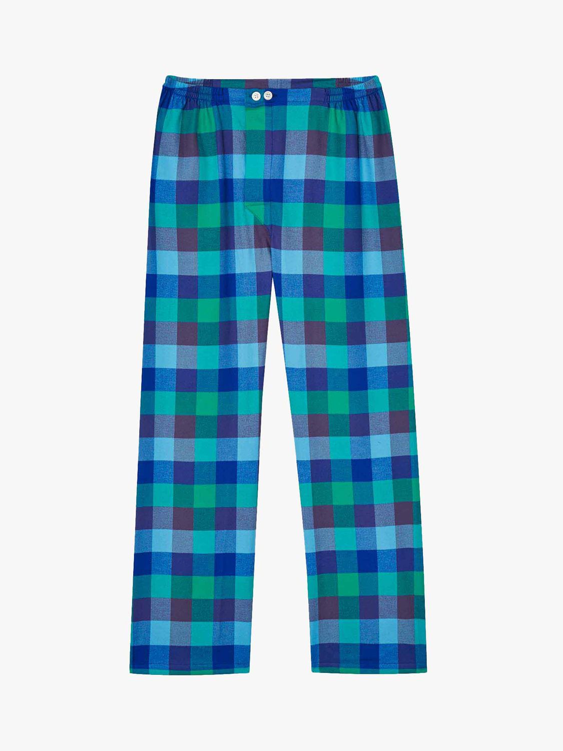 British Boxers Shire Square Brushed Cotton Pyjama Set, Blue, S