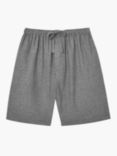 British Boxers Herringbone Brushed Cotton Sleep Shorts, Grey