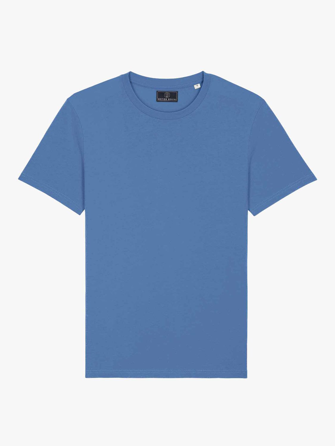 British Boxers GOTS Organic Short Sleeve Lounge T-Shirt, Bright Blue, S