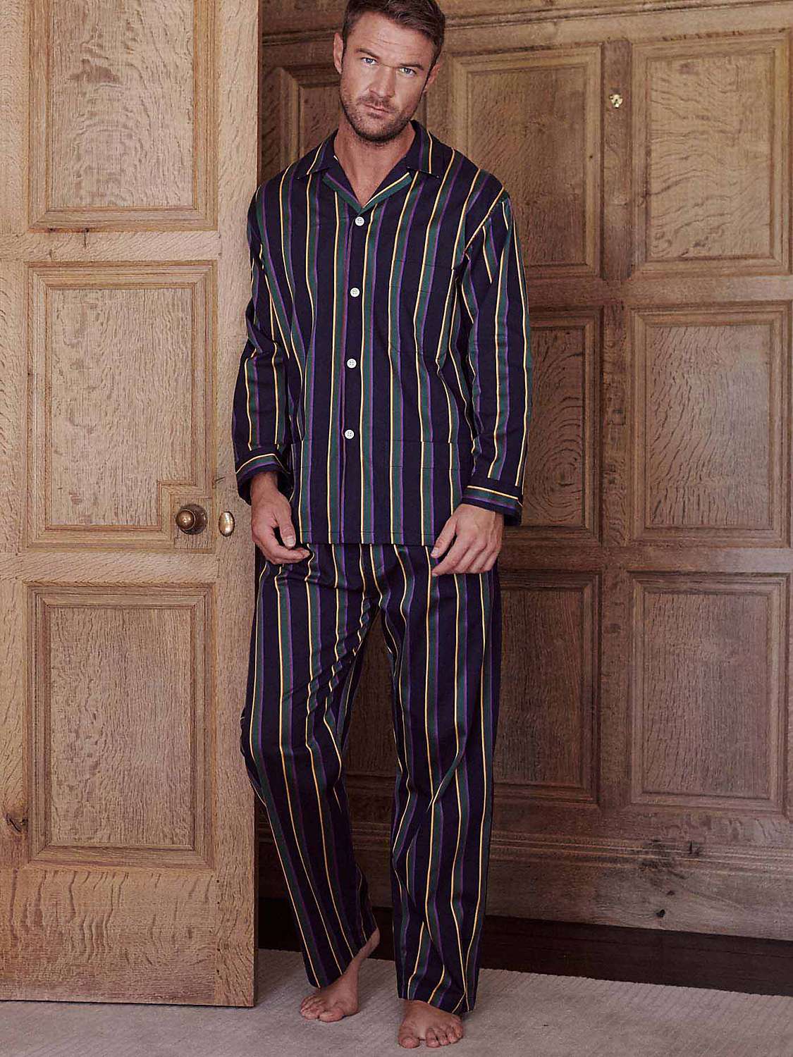 Buy British Boxer Regimental Satin Stripe Pyjama Set Online at johnlewis.com