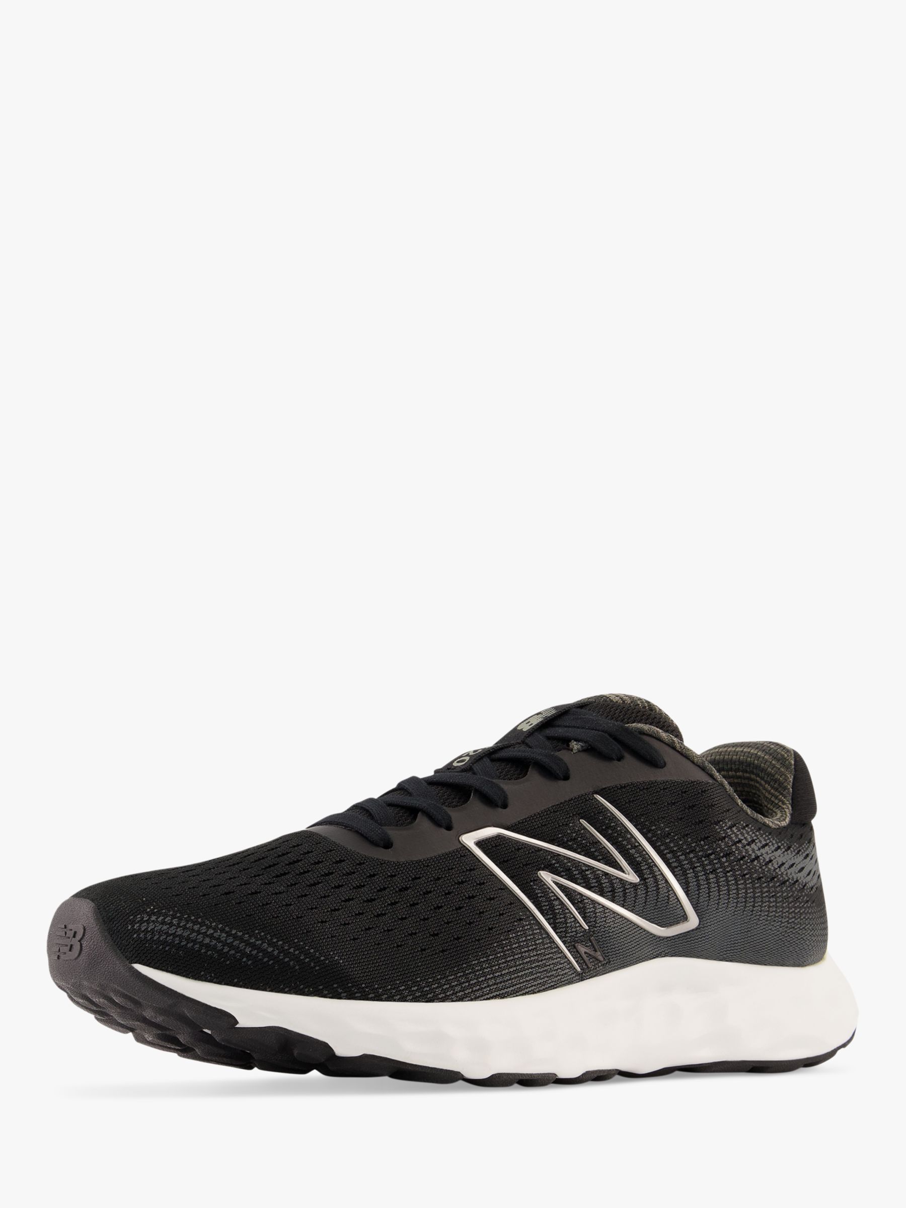 New Balance 520v8 Men's Running Shoes, Black/White at John Lewis & Partners