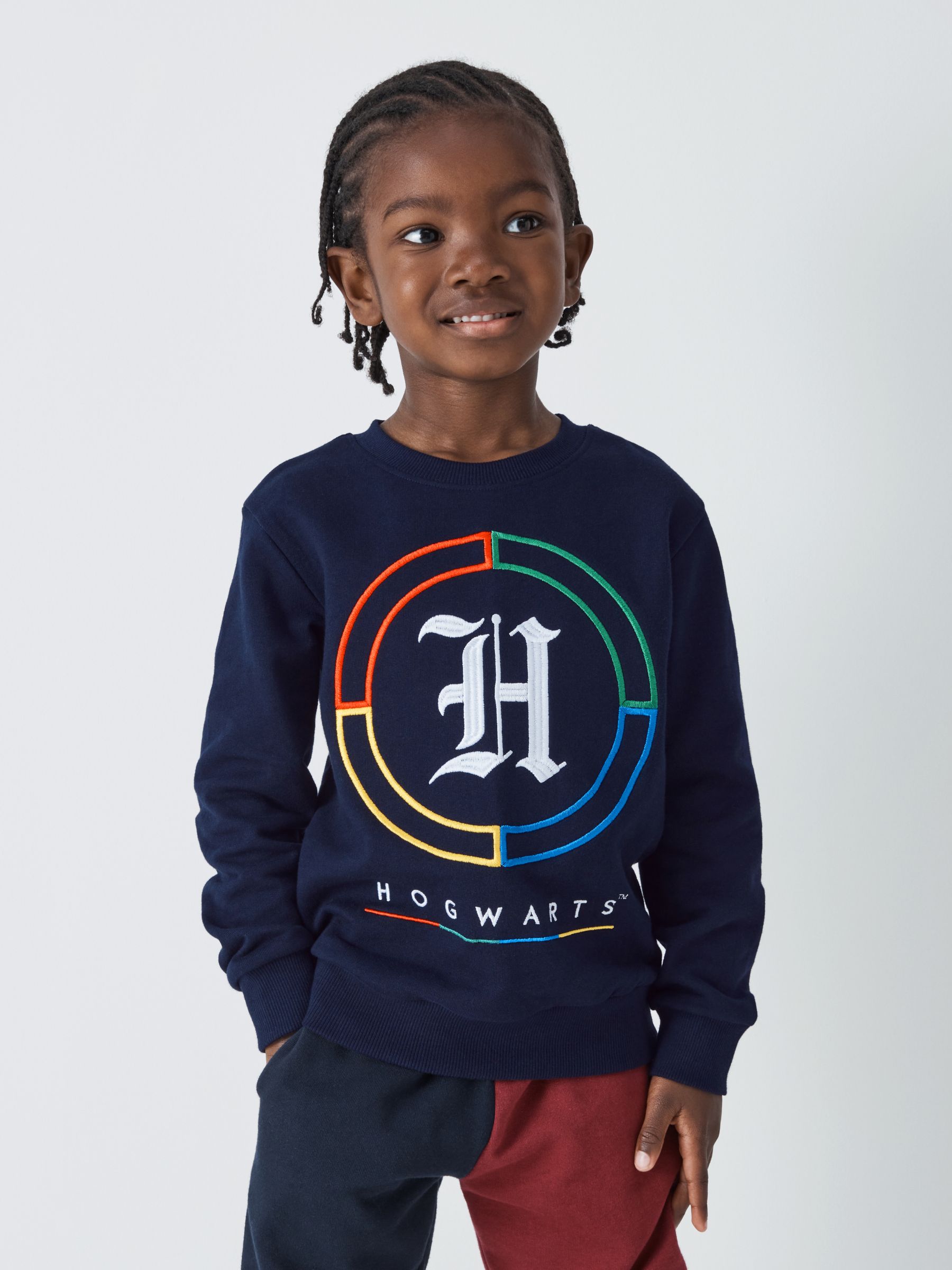 Fabric Flavours Kids' Harry Potter Hogwarts Logo Sweatshirt, Blue