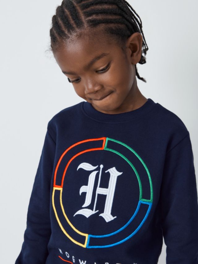 Fabric Flavours Kids' Harry Potter Hogwarts Logo Sweatshirt, Blue