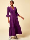 Aspiga Victoria 3/4 Sleeve Stretch Corduroy Dress, Purple