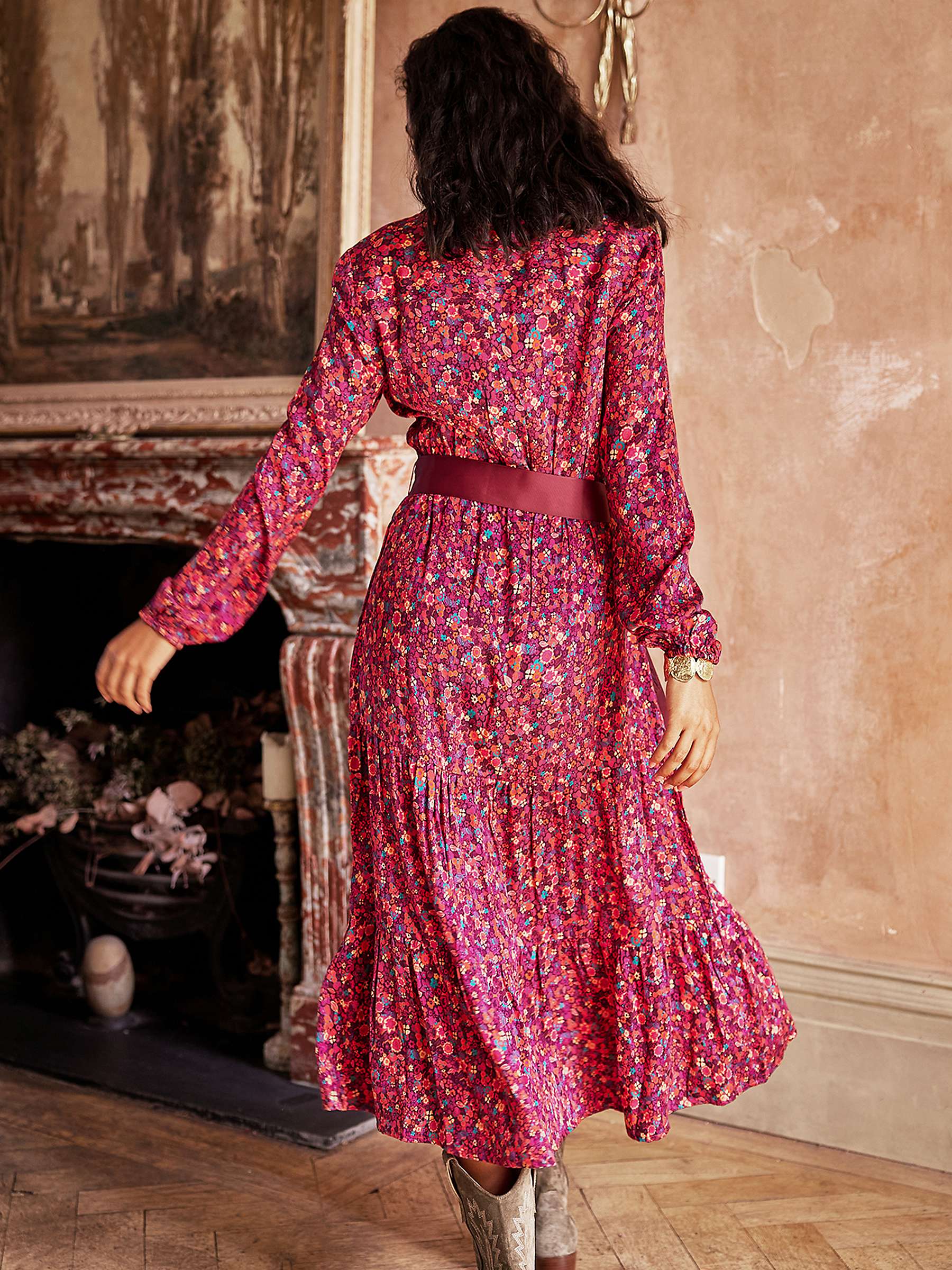 Buy Aspiga Jessica Shirt Dress, Burgundy Online at johnlewis.com