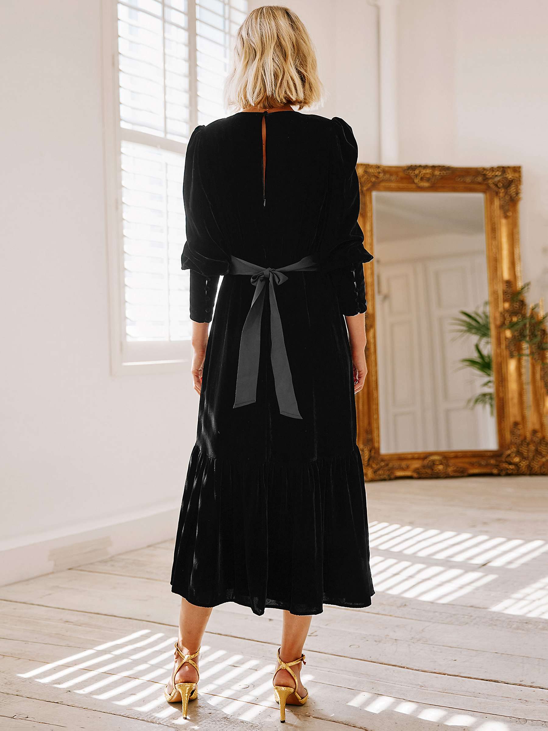 Buy Aspiga Esmee Velvet Dress, Black Online at johnlewis.com