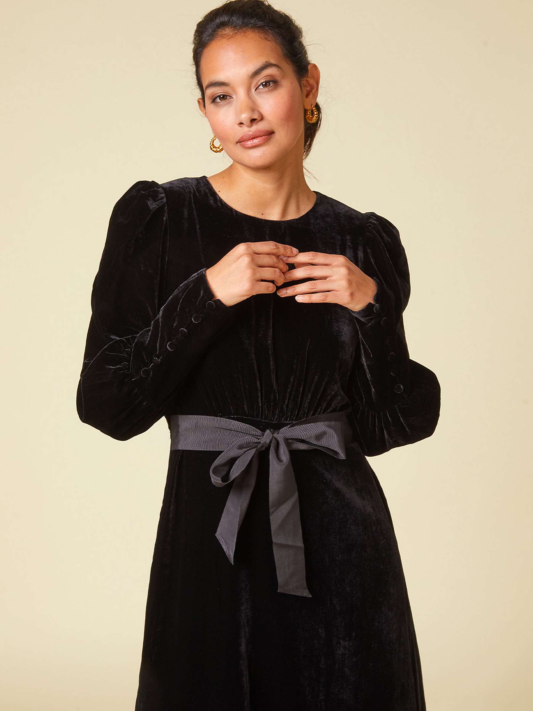 Buy Aspiga Esmee Velvet Dress, Black Online at johnlewis.com