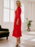 Aspiga Victoria Satin Midi Dress, Ruby Red