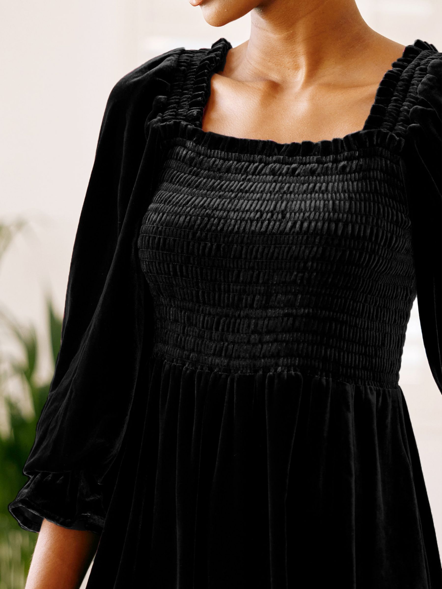Buy Aspiga Nancy Velvet Dress, Black Online at johnlewis.com