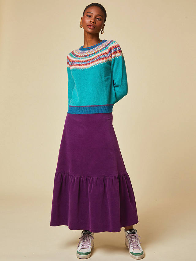 Aspiga Sylvia Corduroy Midi Skirt, Purple, Purple