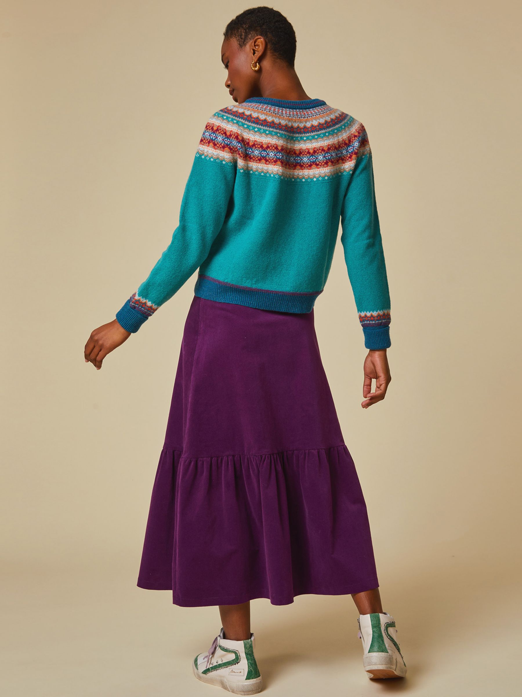 Buy Aspiga Sylvia Corduroy Midi Skirt, Purple Online at johnlewis.com