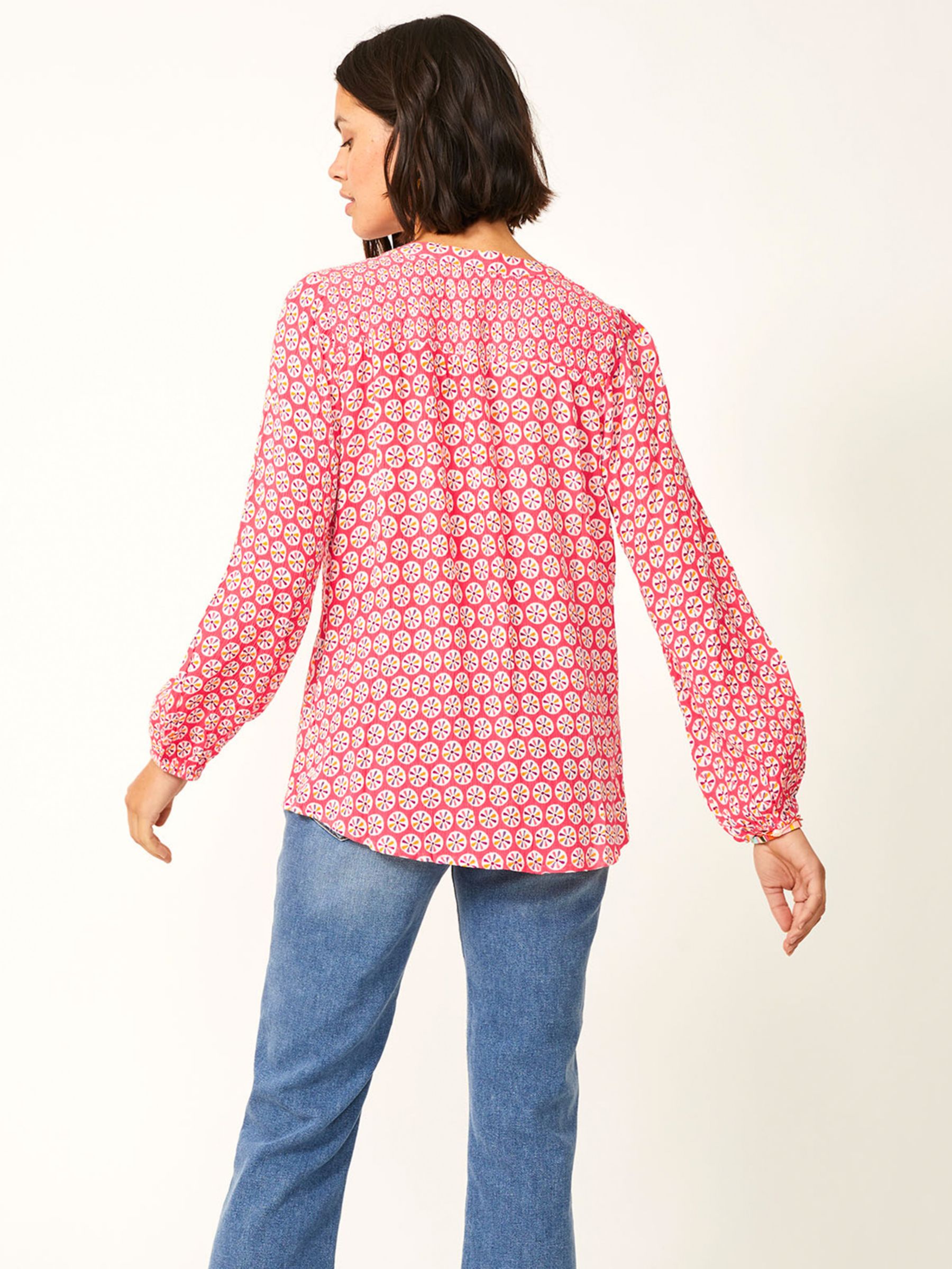 Aspiga Clea Bold Floral Blouse Coral at John Lewis Partners