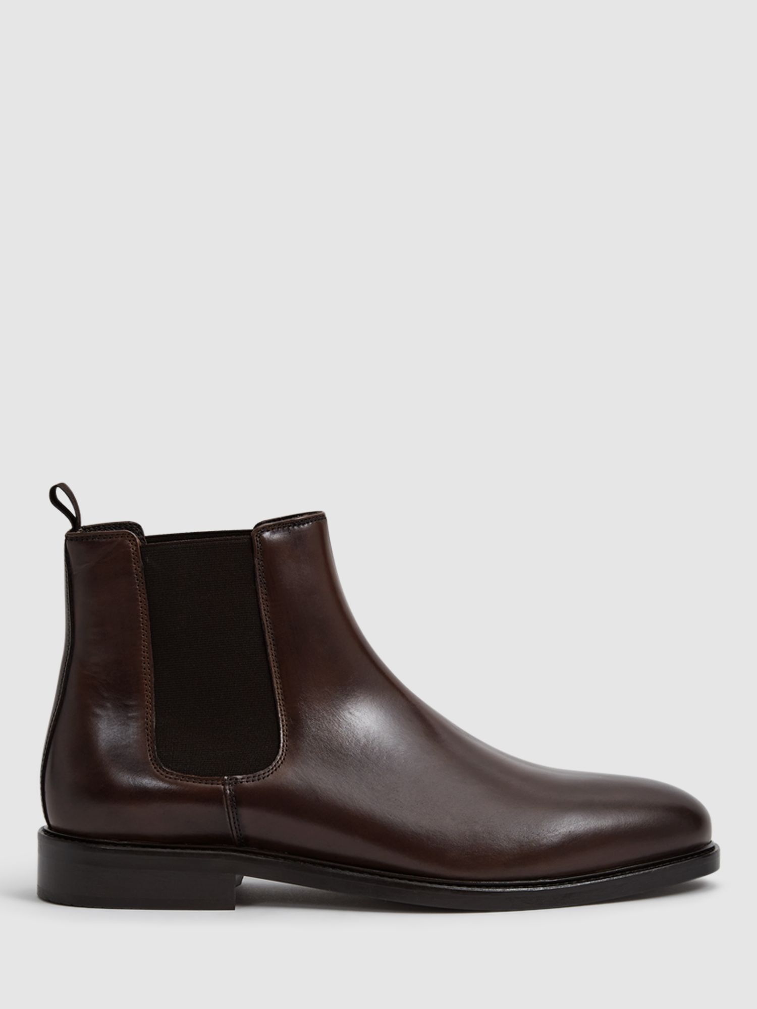 Reiss Tenor Leather Chelsea Boots, Brown at John Lewis & Partners