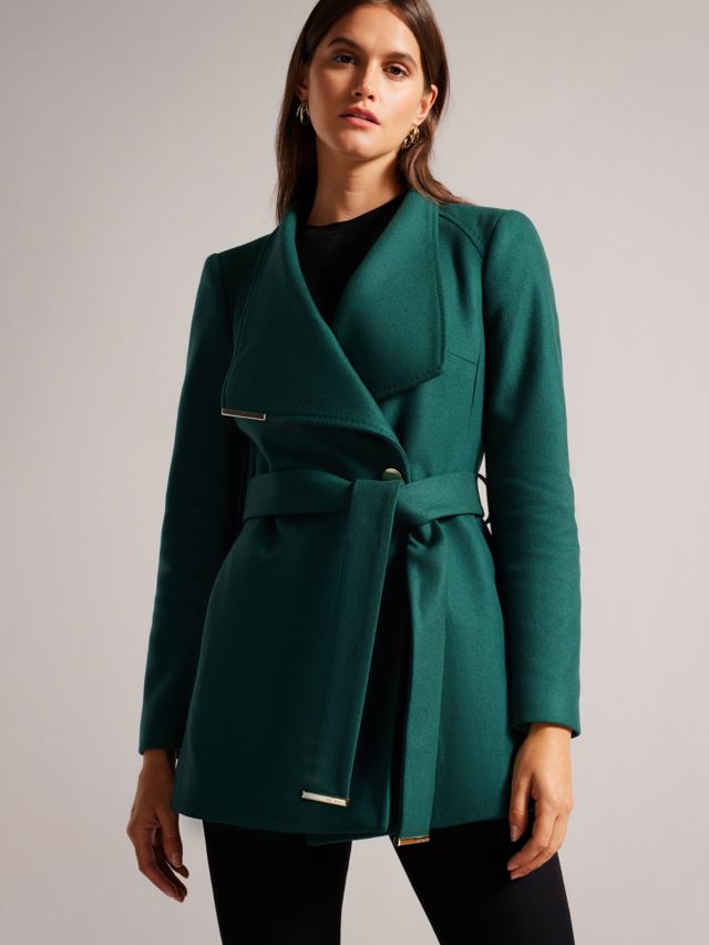 Wool Cashmere Short Wrap Coat