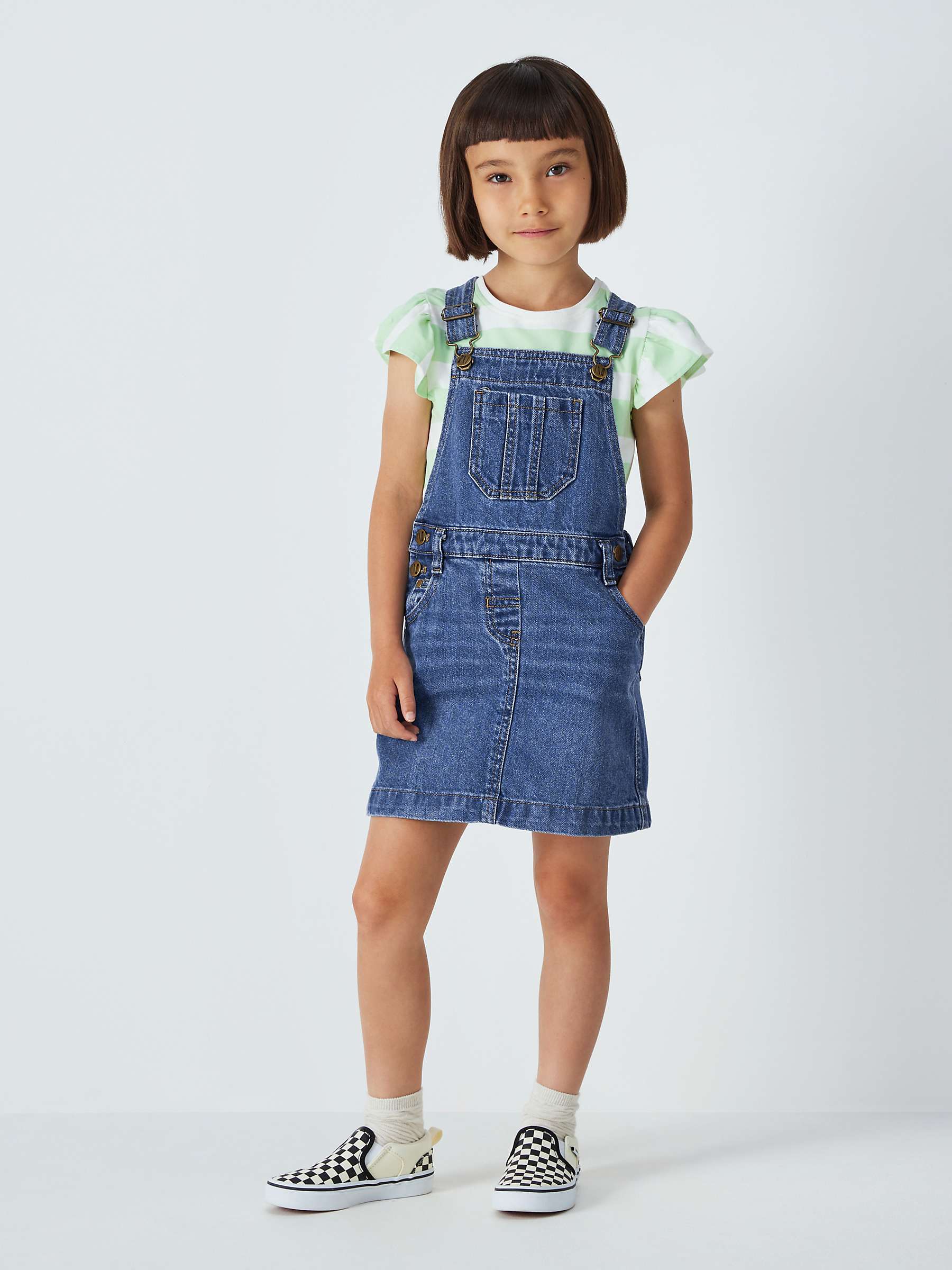 Buy John Lewis Kids' Denim Pini Dress, Blue Online at johnlewis.com