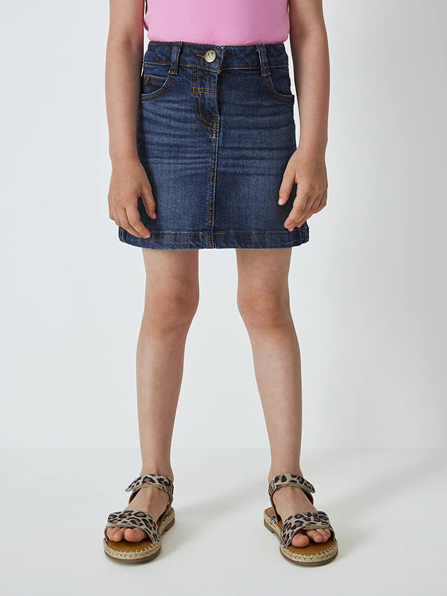 John Lewis Kids' Plain Denim Mini Skirt, Blue at John Lewis & Partners