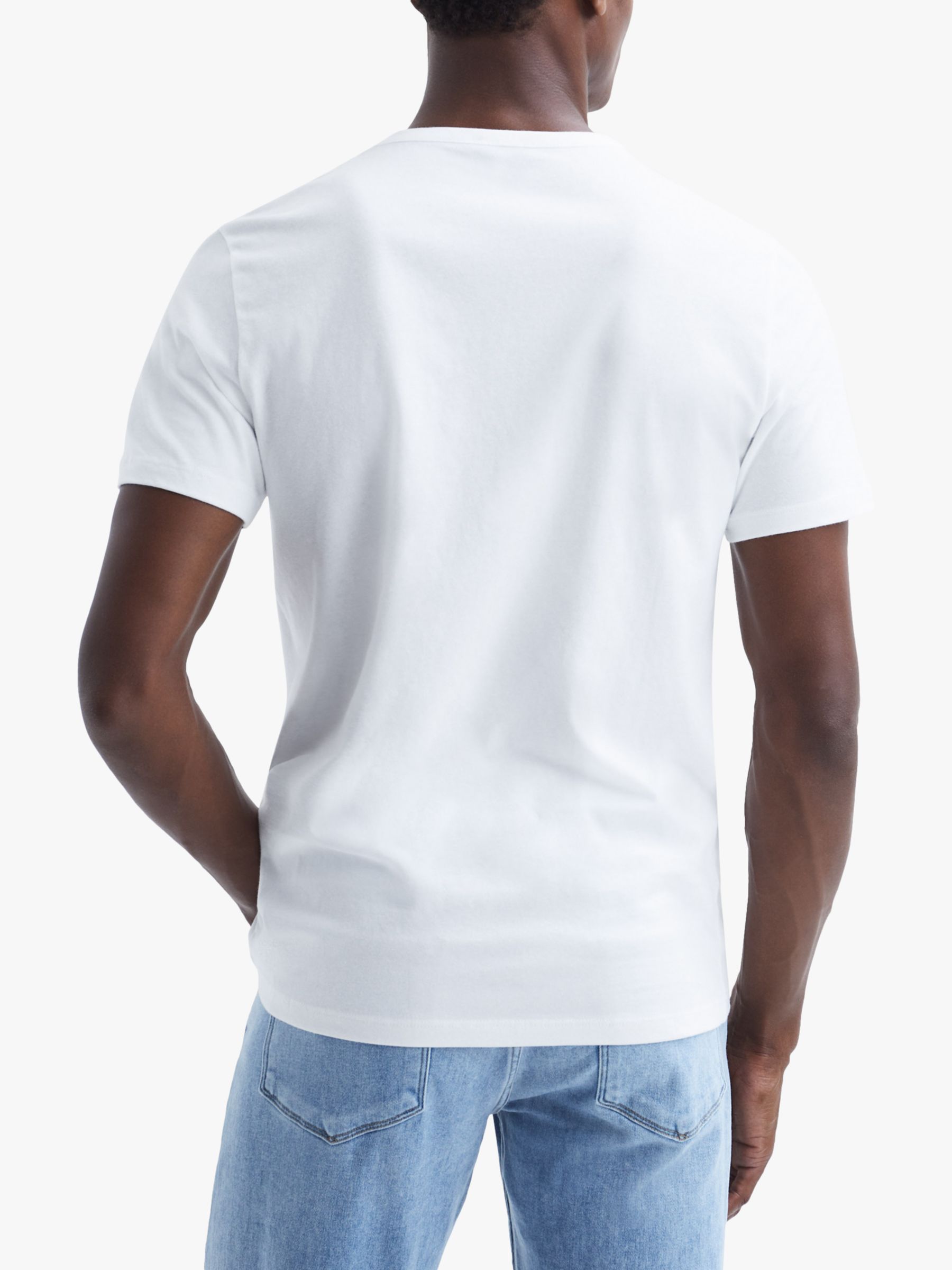 Reiss Melrose Cotton Crew Neck T-Shirt, Optic White, XS
