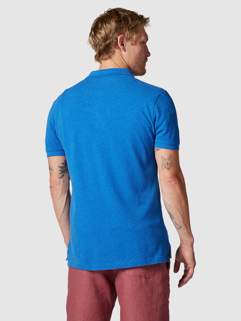 Rodd & Gunn Gunn Cotton Slim Fit Short Sleeve Polo Shirt, Lapis, XS