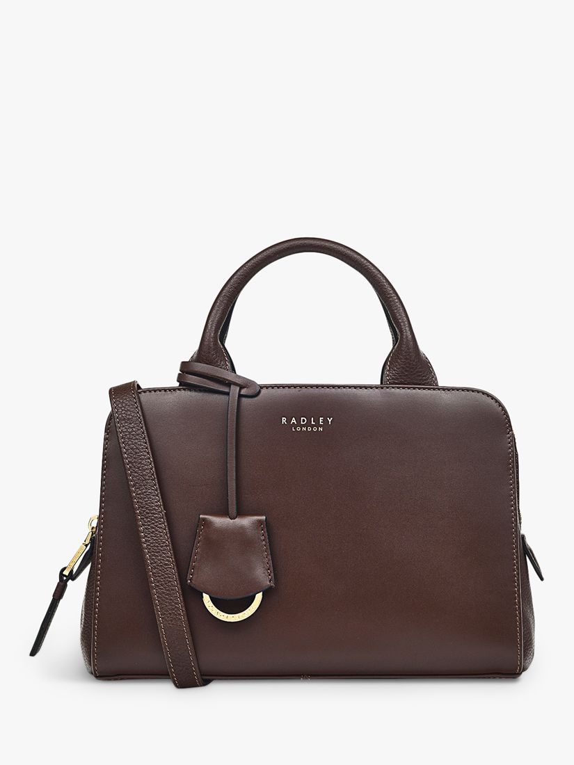 Radley Millbank Small Leather Grab Bag, Mahogany at John Lewis & Partners