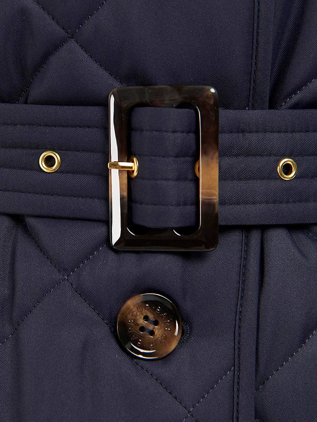 Barbour Cordelia Quilted Longline Jacket, Midnight at John Lewis & Partners