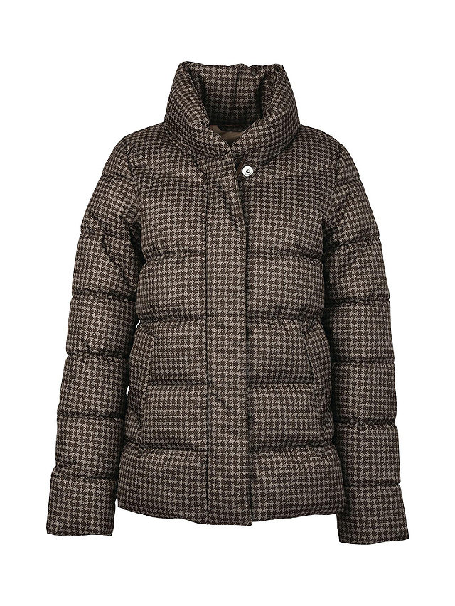 Barbour Cecilia Dogtooth Print Quilted Jacket, Praline/Multi, 8