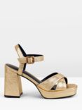 HUSH Hayne Leather Platform Sandals, Gold