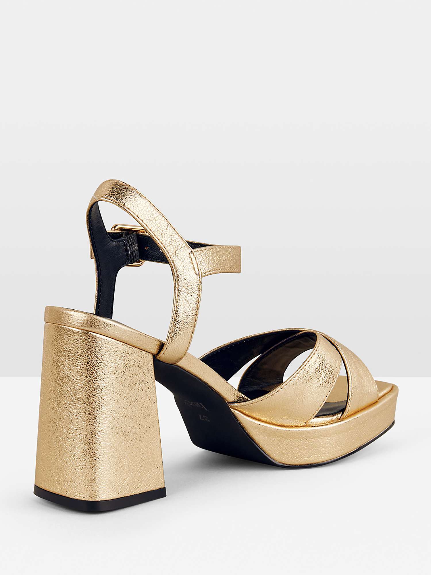 Buy HUSH Hayne Leather Platform Sandals, Gold Online at johnlewis.com