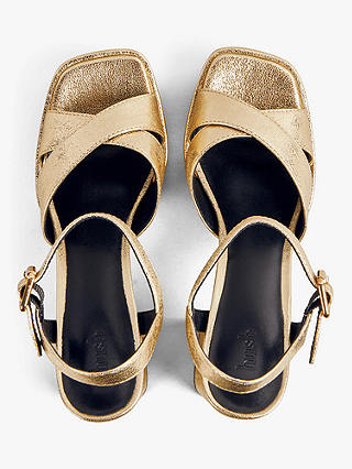 HUSH Hayne Leather Platform Sandals, Gold