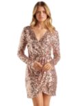 Forever New Jagger Sequin Ruched Mini Dress, Multi
