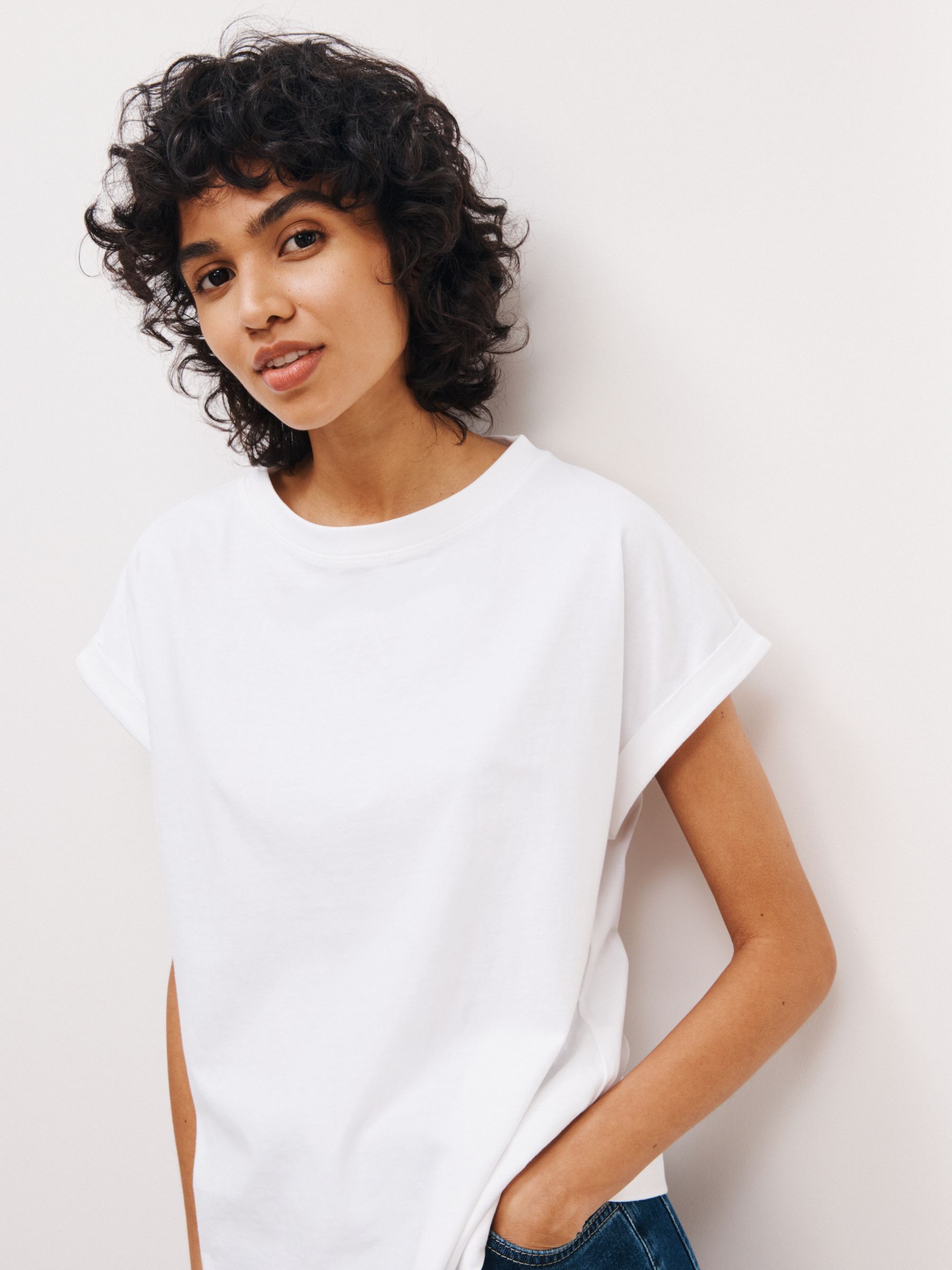 AND/OR Cotton Tank T-Shirt, White at John Lewis & Partners