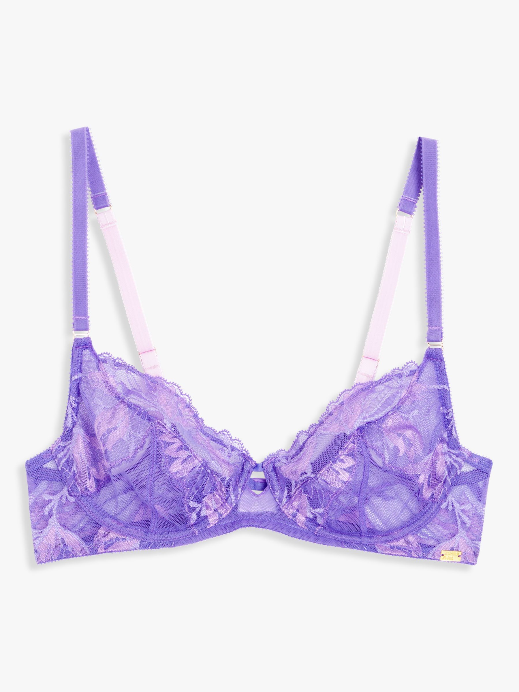 AND/OR Cecile Floral Lace Bra, Lilac at John Lewis & Partners