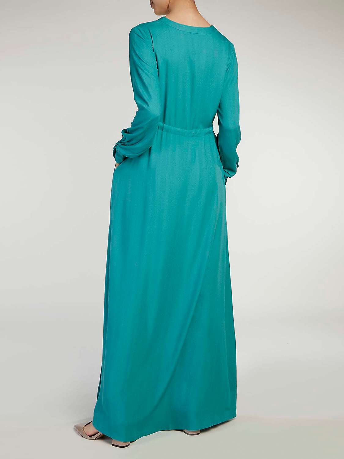 Buy Aab Sencilla Drawcord Waist Maxi Dress, Light Blue Online at johnlewis.com
