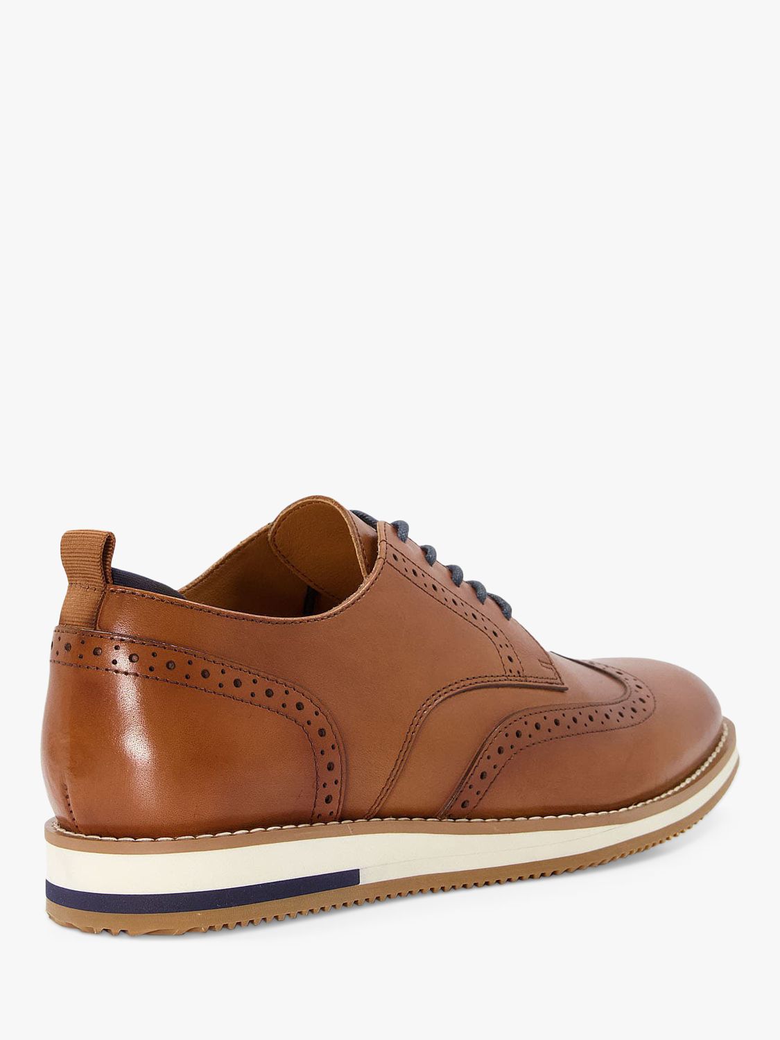 Dune Bristtle Leather Casual Brogues, Tan at John Lewis & Partners