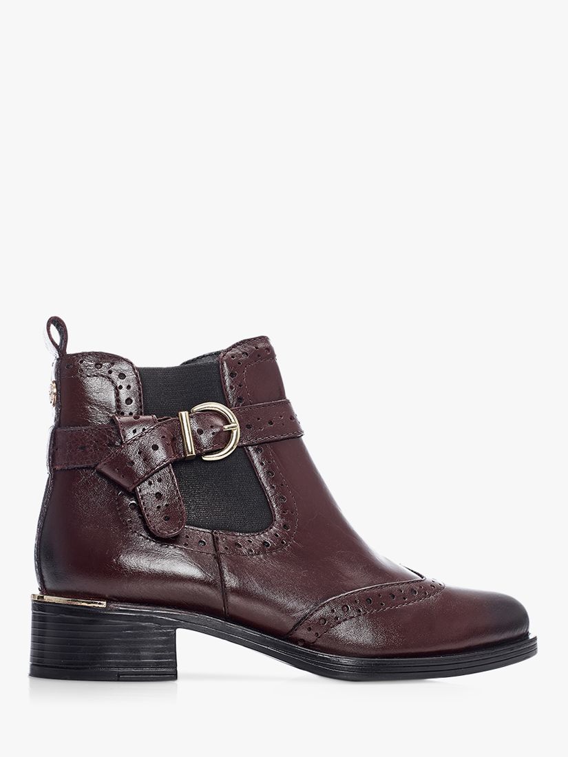 Moda in Pelle Mikara Leather Ankle Boots, Burgundy at John Lewis & Partners
