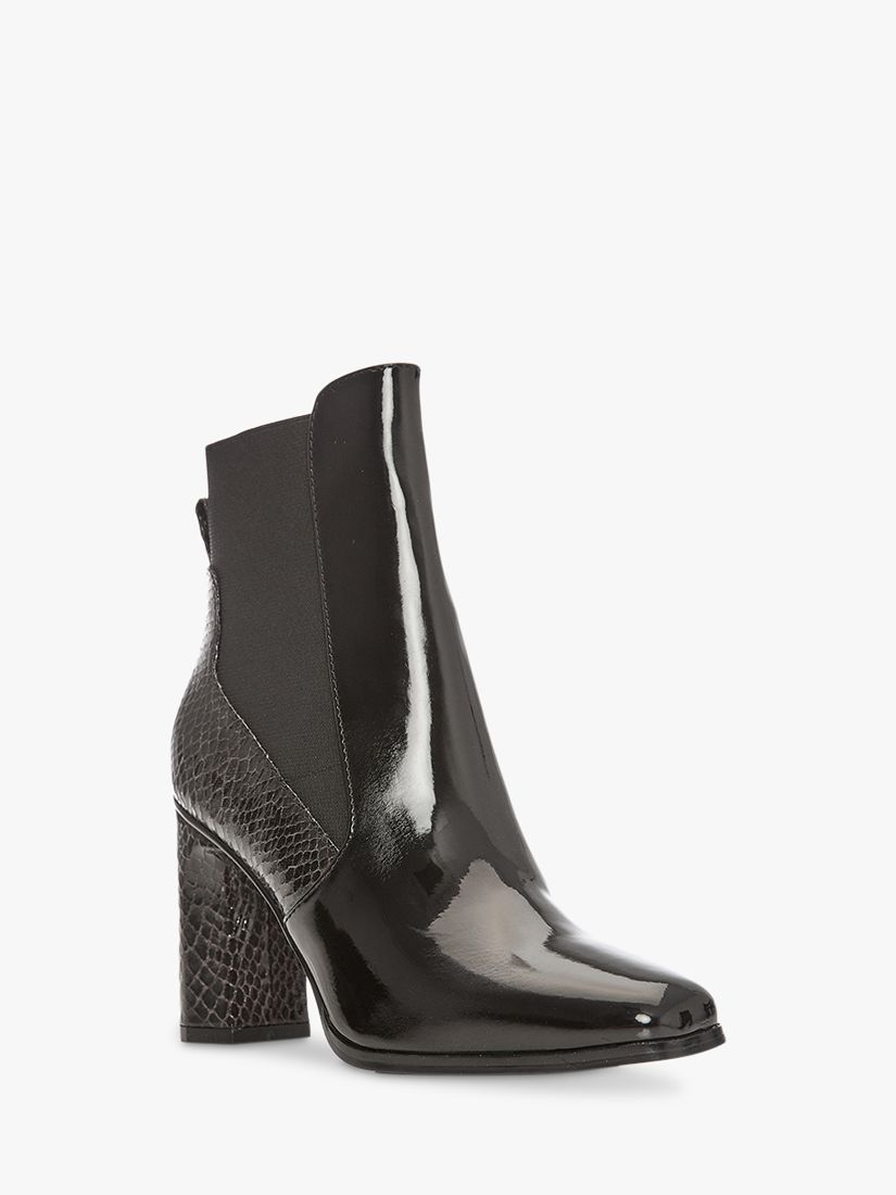 black patent ankle boots block heel