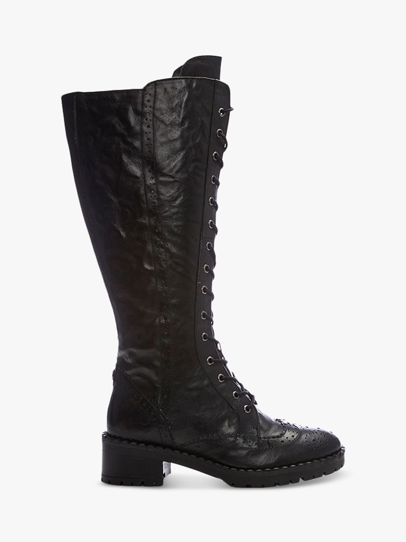 Moda in Pelle Liberto Leather Lace Up Knee High Boots, Black at John ...