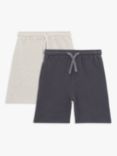 John Lewis Kids' Plain Jersey Shorts, Grey/Black