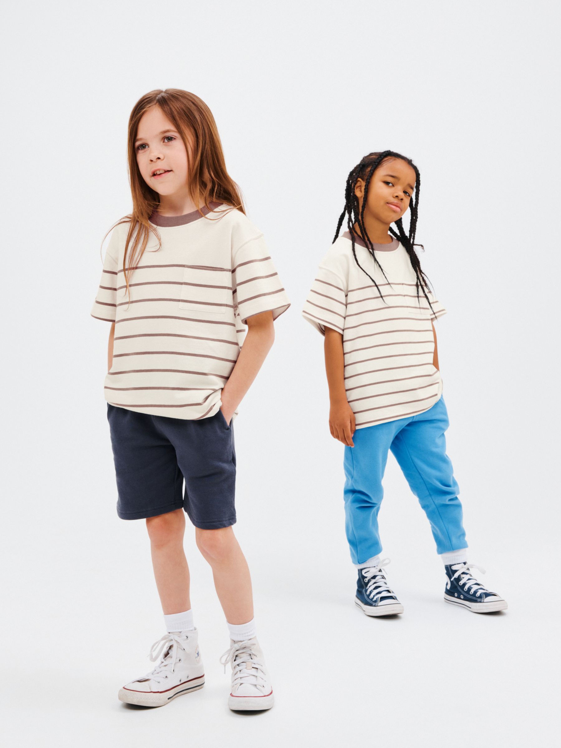 John Lewis Kids' Stripe Patch Pocket Cotton T-Shirt