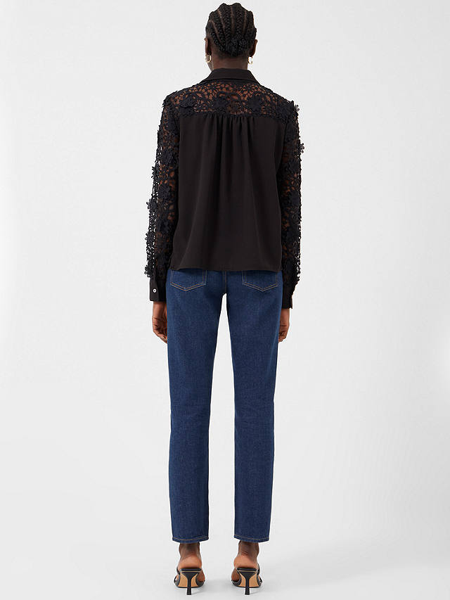 French Connection Delphine Caballo Lace Blouse, Moonless Night