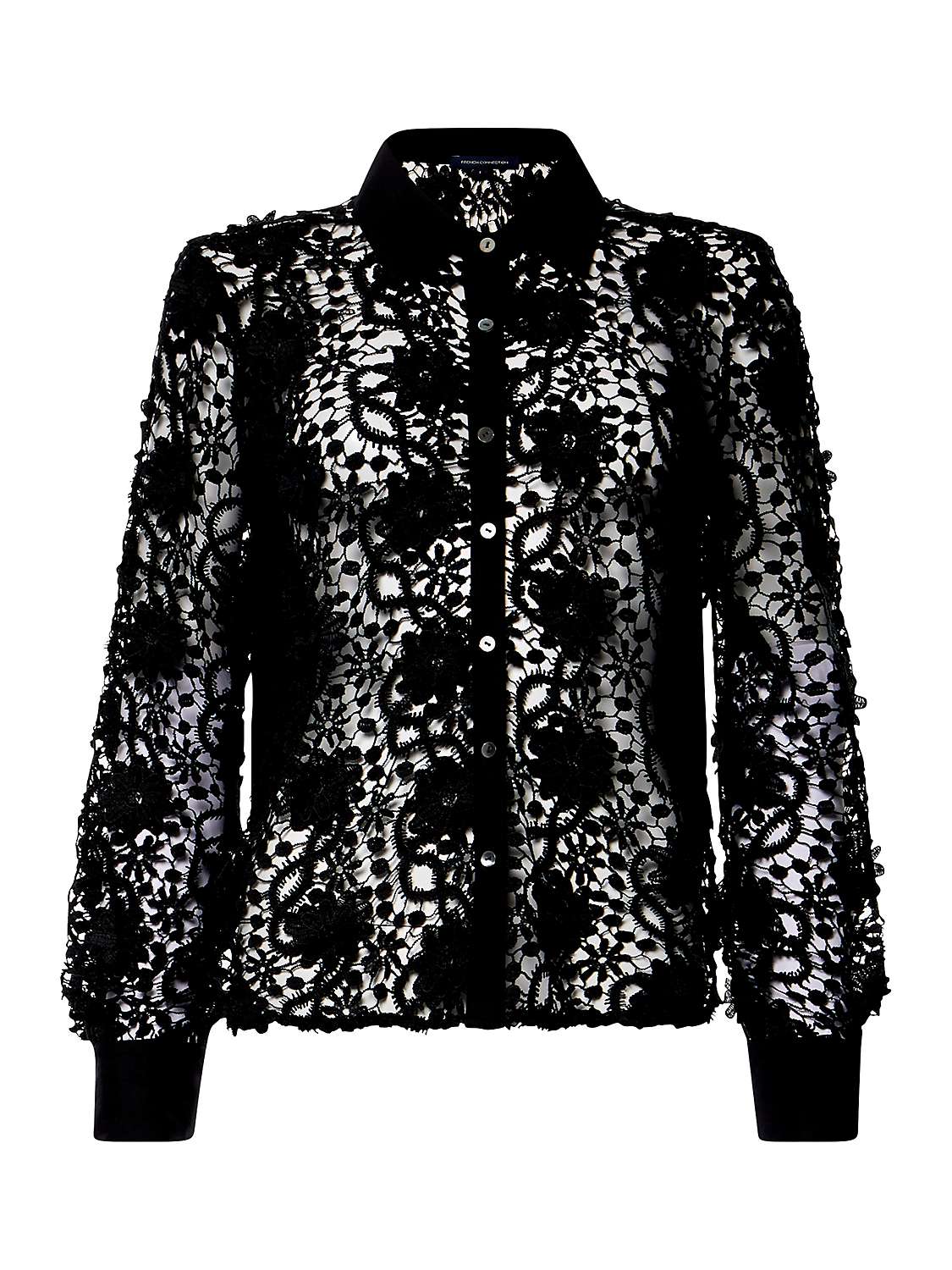 Buy French Connection Delphine Caballo Lace Blouse, Moonless Night Online at johnlewis.com