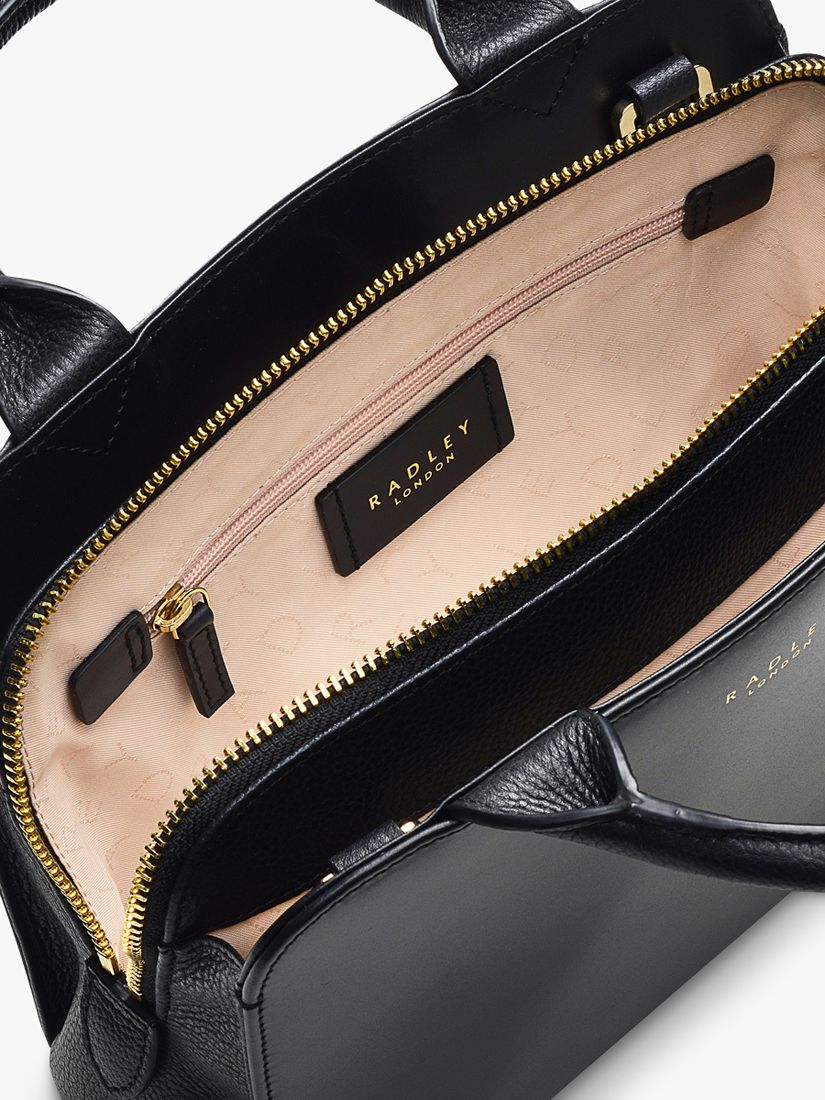 Radley Millbank Small Leather Grab Bag, Black at John Lewis & Partners