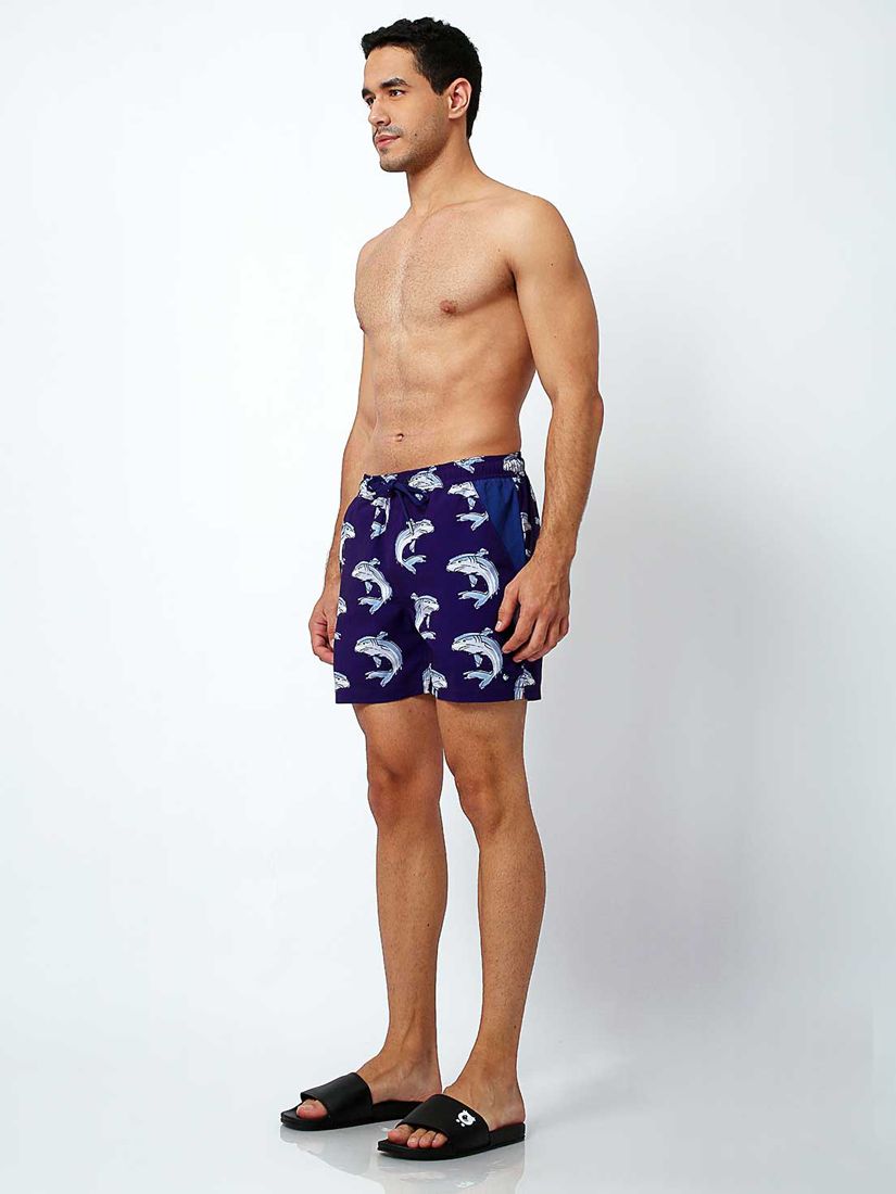 Buy Randy Cow Shark Print Swim Shorts, Blue Online at johnlewis.com