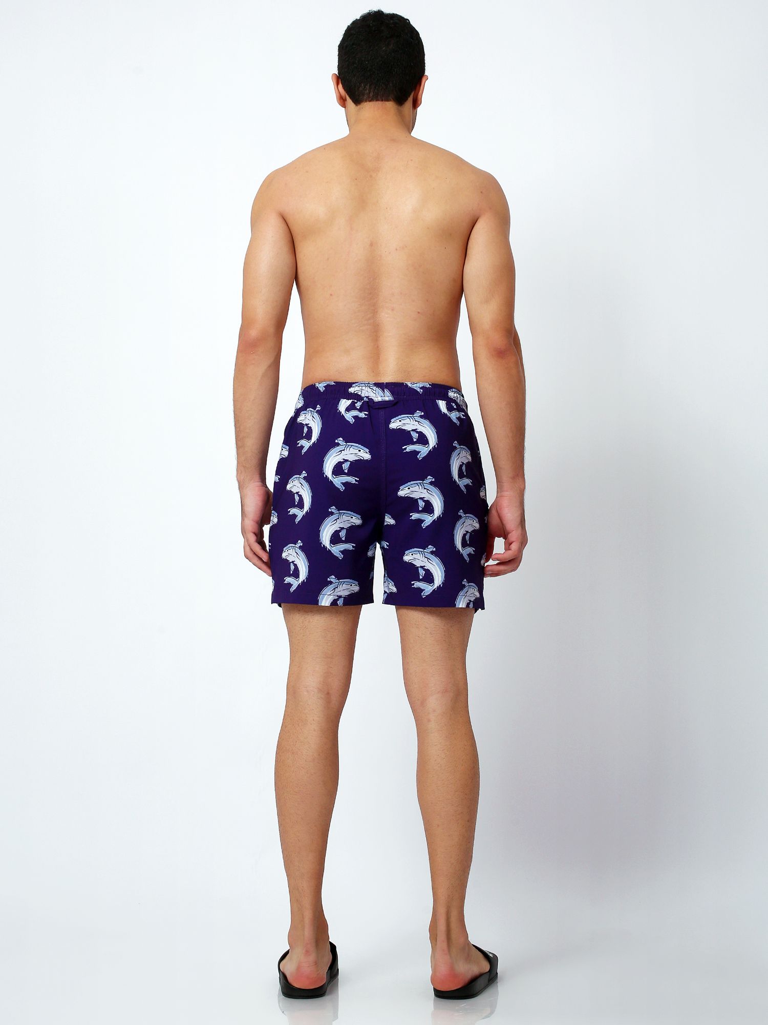 Buy Randy Cow Shark Print Swim Shorts, Blue Online at johnlewis.com