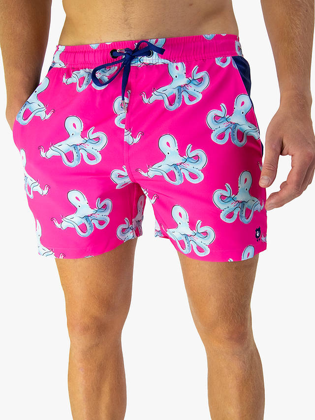 Randy Cow Octopus Print Swim Shorts, Pink at John Lewis & Partners