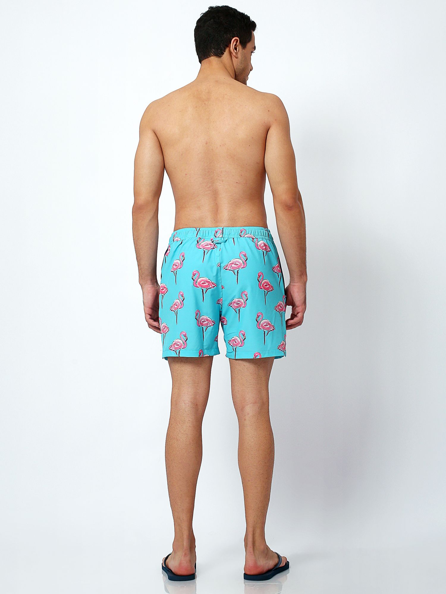 Randy Cow Flamingo Print Swim Shorts, Blue at John Lewis & Partners