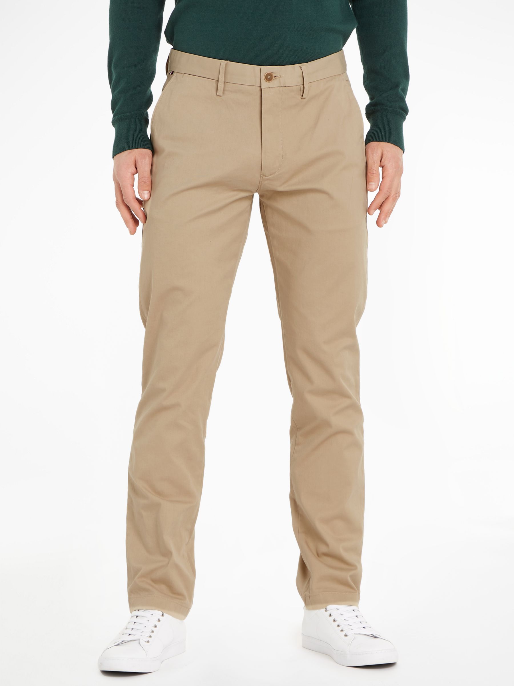 Tommy Straight Fit Chinos, Batique Khaki at John Lewis Partners