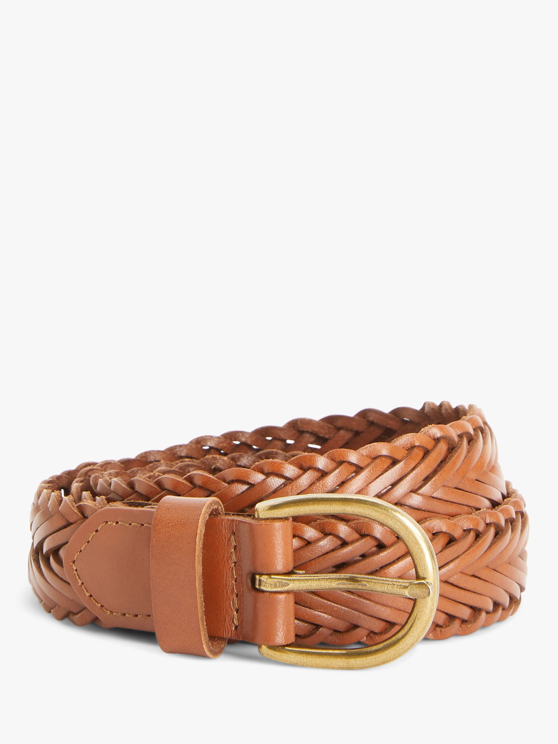 LOUISE - Womens Tan Genuine Leather Plaited Belt – BeltNBags